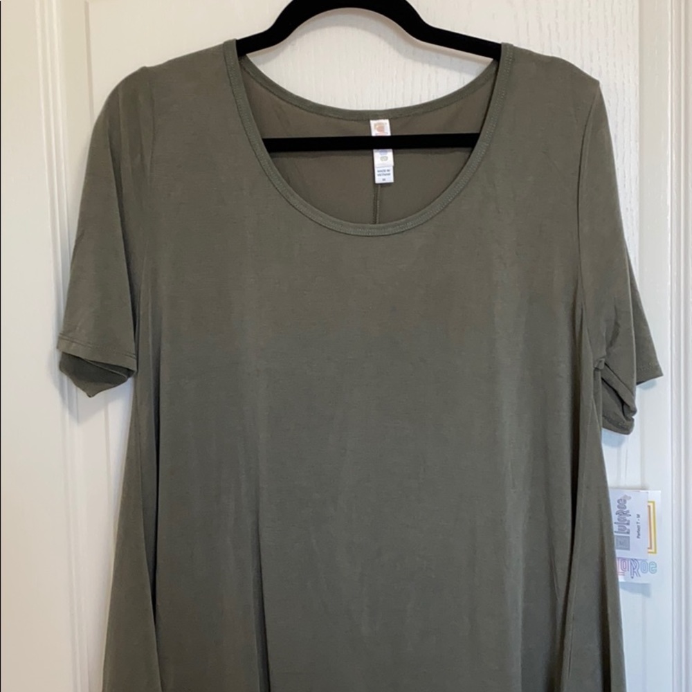 NWT M LuLaRoe Perfect T Army Green Modal Fabric